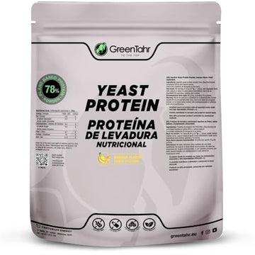 Green Tahr Proteína de Levadura Nutricional Sabor Plátano 78% 750g, Proteína Vegana en Polvo Sin Lactosa Sin Azúcar y Sin Gluten, Proteínas para Masa Muscular, Vegan Protein Origen No Animal