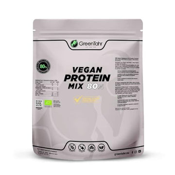 Green Tahr Proteína de Guisante, Cáñamo y Arroz Sin Sabor 80% 750g, Proteína Vegana en Polvo Sin Lactosa, Sin Azúcar y Sin Gluten, Proteínas para Masa Muscular, Vegan Protein Origen No Animal