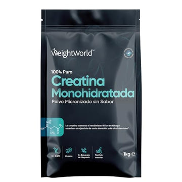 Creatina Monohidratada en Polvo 1kg/1000g para 330 Días - 100% Puro, Factor de Malla 200, 100% Monohidrato de Creatina Micronizada - Sin Sabor, Vegana, Sin Estearato de Magnesio, Cuchara Incluida