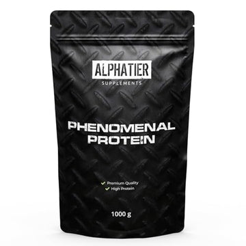 Alphatier Phenomenal Proteínas en Polvo con BCAA y EAA - Fresa 1 kg - 72% de Proteína - Strawberry Protein Powder - con Aminoácidos - sin Gluten + Lactosa - vegano