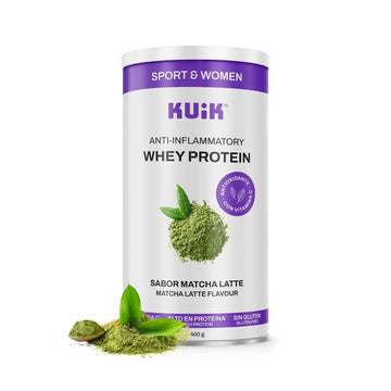 KUIK | Proteína Whey para mujeres | Antioxidantes y Antiinflamatorios naturales | Nutrición deportiva para mujeres | Sabor Matcha Latte - 400 g