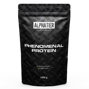 Alphatier Phenomenal Proteína en Polvo con Aminoácidos - Chocolate Brownie 1kg - 76% de Proteína en Polvo - Protein Powder Brownie de Chocolate - Proteína de Soja con EAA - sin Gluten + sin Lactosa