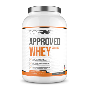 WFN Approved Whey - Neutro - 1 kg - Proteína en polvo con lactasa - Proteína de suero muy soluble - Fabricado en Alemania - Probado en laboratorio externo