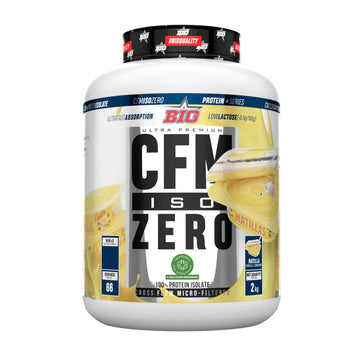 BIG - Proteina Isolada - Proteinas Whey para Masa Muscular - Whey Protein Isolate - Proteína en Polvo Materia Prima Premium Sin Grumos, Baja en Lactosa, Sin Azúcares Añadidos (2Kg, Natillas)