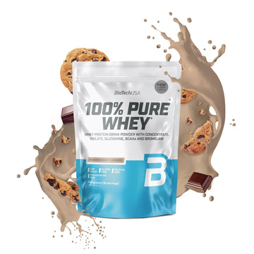 BioTechUSA 100% Pure Whey | Proteína en Polvo con BCAA y Glutamina | Sin Gluten, Sin Aceite de Palma, 454 g, Cookies & Cream