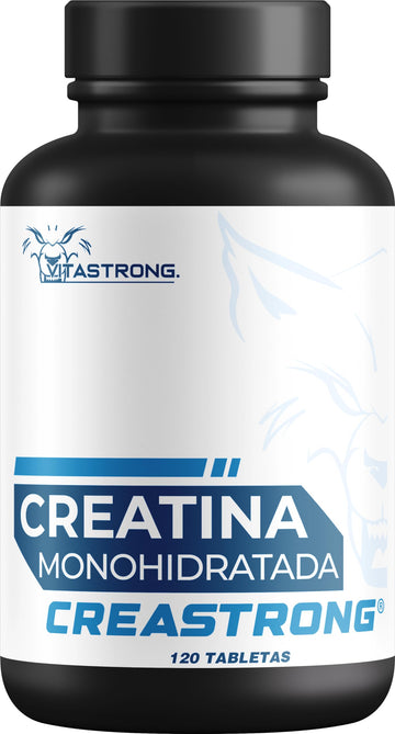Creatina Monohidratada 3000mg CreaStrong Vegan, Creatina Monohidrato Comprimidos Vitastrong Alta Potencia, Suplementos Deportivos Pre y Post Workout, Monohidrato de Creatina para Fuerza y Resistencia