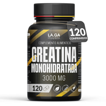 Creatina Monohidratada 120 Comprimidos con 3000mg de Creatina Pura. Creatina para Aumentar la Masa Muscular, Fuerza y Resistencia Física. Mejora el rendimiento físico. Creatina 100% vegana y Sin OGM