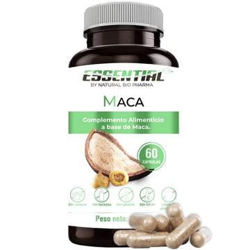 Maca Andina en Cápsulas. Potente Suplemento, 4.000mg Concentrado (4:1) Energía, Resistencia, Memoria, Líbido, Inmunidad y Equilibrio Hormonal - 60 Caps Fabricado en España.