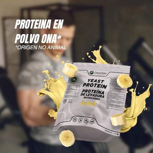 Green Tahr Proteína de Levadura Nutricional Sabor Plátano 78% 750g, Proteína Vegana en Polvo Sin Lactosa Sin Azúcar y Sin Gluten, Proteínas para Masa Muscular, Vegan Protein Origen No Animal