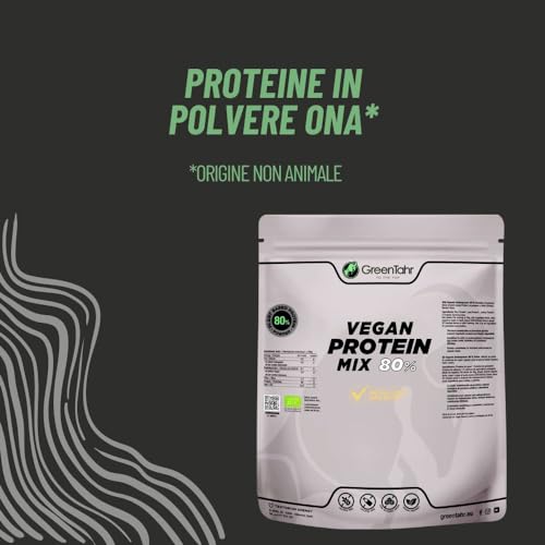 Green Tahr Proteína de Guisante, Cáñamo y Arroz Sin Sabor 80% 750g, Proteína Vegana en Polvo Sin Lactosa, Sin Azúcar y Sin Gluten, Proteínas para Masa Muscular, Vegan Protein Origen No Animal
