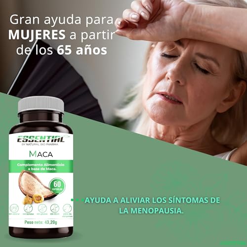 Maca Andina en Cápsulas. Potente Suplemento, 4.000mg Concentrado (4:1) Energía, Resistencia, Memoria, Líbido, Inmunidad y Equilibrio Hormonal - 60 Caps Fabricado en España.