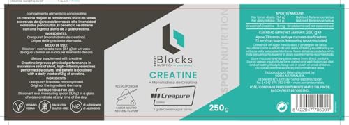 BSN Creatina Monohidrato en Polvo | Sin Sabor 250 g = 143 Tomas por Envase | 100% Monohidrato de Creatina Micronizada Máxima Pureza Sin Añadidos Libre de Contaminantes | No-GMO, Vegano, Sin Gluten