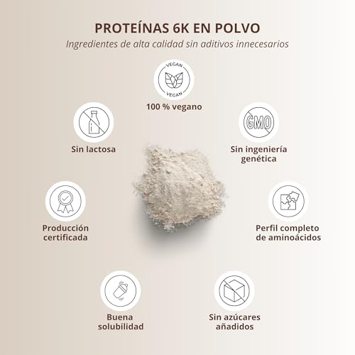 nutri+ Vegan Protein Powder 6K Neutral a base de vegetales en polvo 1kg 6 ingredientes proteicos con aislado de proteína de guisante (el empaque puede diferir)