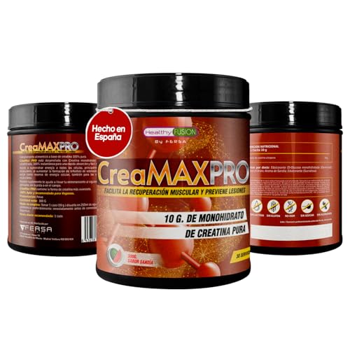 Healthy Fusion | 10.000mg/dosis de Creatina Monohidrato | Creatina 80mesh 100% pura y limpia | Mejora el rendimiento físico y aumenta el crecimiento muscular | 300 gr. Sabor Sandía