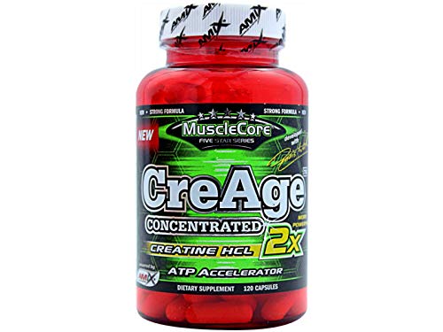 AMIX - Complemento Alimenticio - MuscleCore CreAge - 120 Cápsulas - Fórmula con Clorhidrato de Creatina - Aumenta la Fuerza y la Resistencia - Suplementos para Ganar Masa Muscular - Creatina Amix