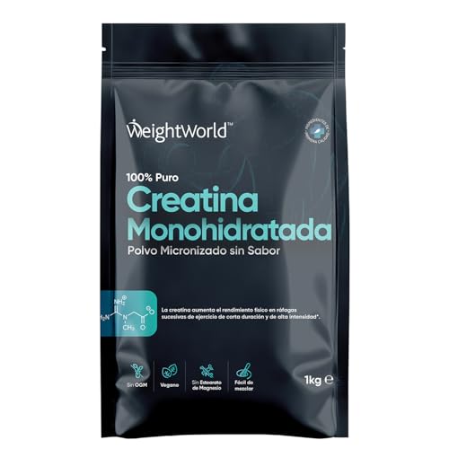 Creatina Monohidratada en Polvo 1kg/1000g para 330 Días - 100% Puro, Factor de Malla 200, 100% Monohidrato de Creatina Micronizada - Sin Sabor, Vegana, Sin Estearato de Magnesio, Cuchara Incluida