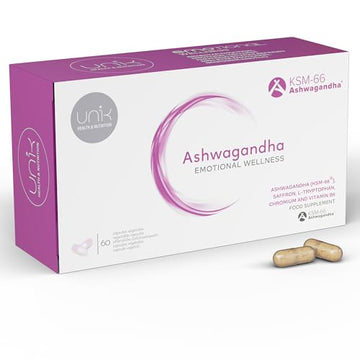 Ashwagandha KSM-66 con Azafrán + Triptófano + Vitamina B6 y Cromo | Apoyo al Bienestar General y Descanso Óptimo | Ingredientes de Origen Vegetal para Balance Diario | 60 Cápsulas Veganas