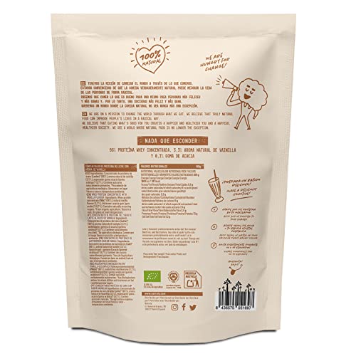 Proteína Whey Vainilla NATRULY 73% Proteína de Suero de Leche de Vacas de Pastoreo Sin Azúcar, 100% Natural, Sin Gluten –350g