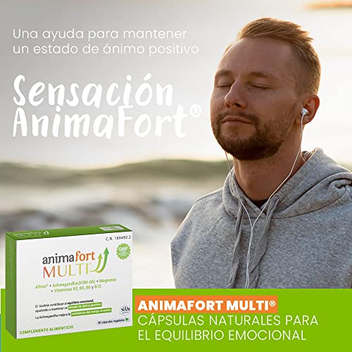 Ashwagandha KSM-66 + Azafrán + Magnesio + Vitamina B12 | Estrés, Equilibrio Mental, Estabilidad Emocional y Relax | 30 Cápsulas | AnimaFort Multi
