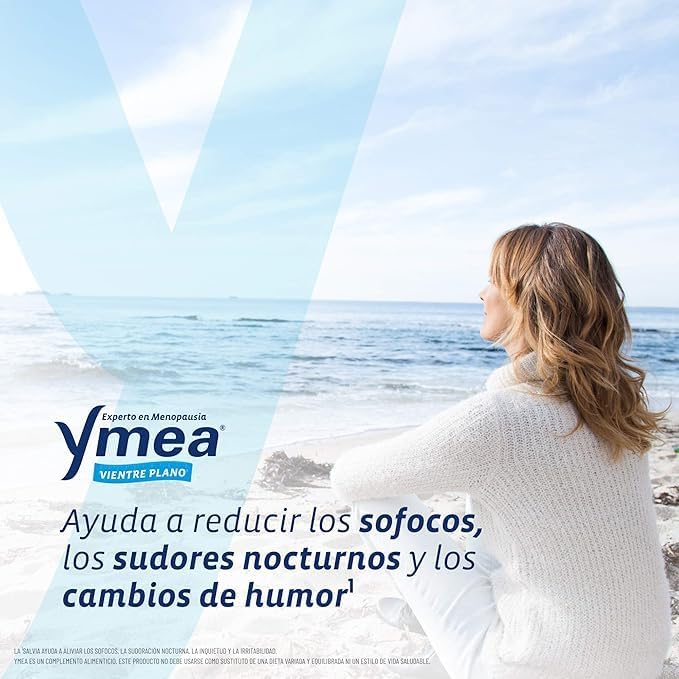 Ymea Menopausia Vientre Plano, Sofocos e Hinchazón, Tratamiento 2 Meses - Pack Duplo 2 x 64 Cápsulas