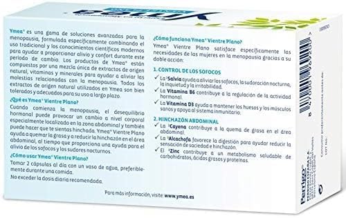 Ymea Menopausia Vientre Plano, Sofocos e Hinchazón, Tratamiento 2 Meses - Pack Duplo 2 x 64 Cápsulas
