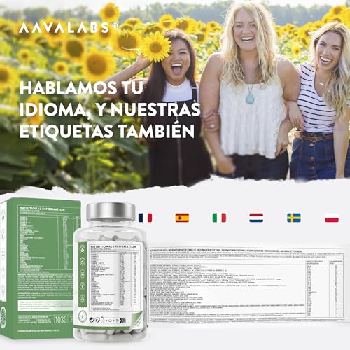 Multivitaminas con 24 Vitaminas y Minerales - Multivitaminas mujer y hombre - con Ashwagandha y Rhodiola Rosea - Multivitaminas y Minerales - 120 Cápsulas Complejo Vitaminico
