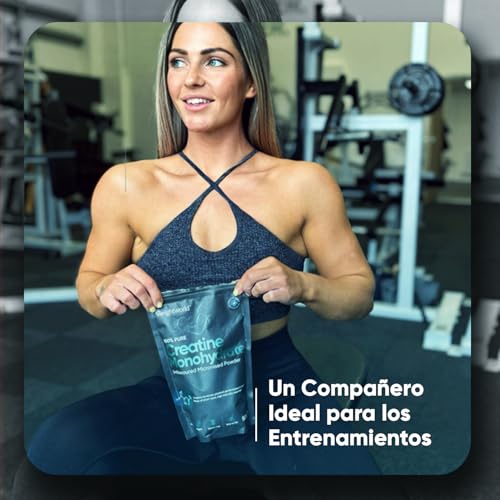 Creatina Monohidratada en Polvo 1kg/1000g para 330 Días - 100% Puro, Factor de Malla 200, 100% Monohidrato de Creatina Micronizada - Sin Sabor, Vegana, Sin Estearato de Magnesio, Cuchara Incluida