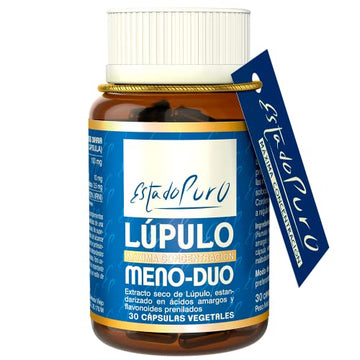Lúpulo Meno-Duo Estado Puro para Reducir Sofocos, Sudoración e Irritabilidad Asociados a la Menopausia - Extracto Estandarizado y Patentado Sin Estrógenos y Sin Soja - 30 Cápsulas veganas de Tongil