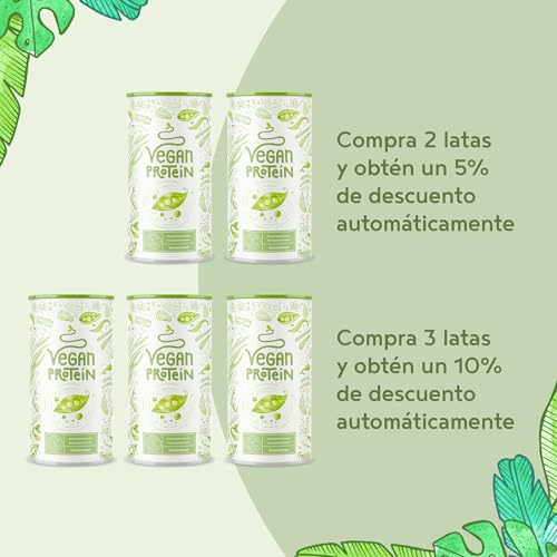 Proteína Vegana en Polvo | Sin Sabor | 100% Proteina Vegana | 23g dosis Vegan Protein Powder de Guisante, Arroz, Girasol y Soja | Proteína Aislada para Masa Muscular | 600g | Alpha Foods