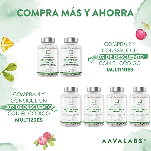 Multivitaminas con 24 Vitaminas y Minerales - Multivitaminas mujer y hombre - con Ashwagandha y Rhodiola Rosea - Multivitaminas y Minerales - 120 Cápsulas Complejo Vitaminico