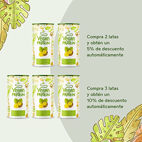 Proteína Vegana en Polvo | Sabor Avellana | 100% Proteina Vegana | 19g dosis Vegan Protein Powder de Guisante, Arroz y Girasol | Proteína Aislada para Masa Muscular | 600g | Alpha Foods