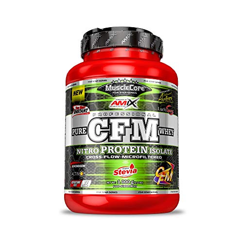 AMIX - Proteína Isolada - MuscleCore CFM Nitro 1 kg - Favorece el desarrollo muscular y acelera la recuperación - Contiene Enzimas Digestivas Aminogen - Proteína Whey en polvo - Sabor Milk Vainilla