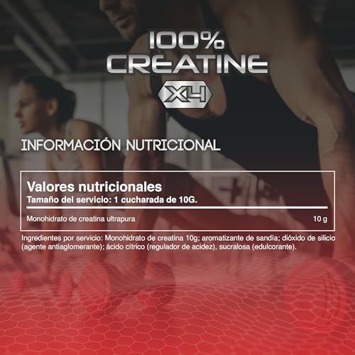 Healthy Fusion 100% Creatina Monohidrato, Alta dosis | 10gr de Creatina por toma | Promueve el crecimiento muscular y mejora la resistencia física | Alta solubilidad | 300g sabor sandía