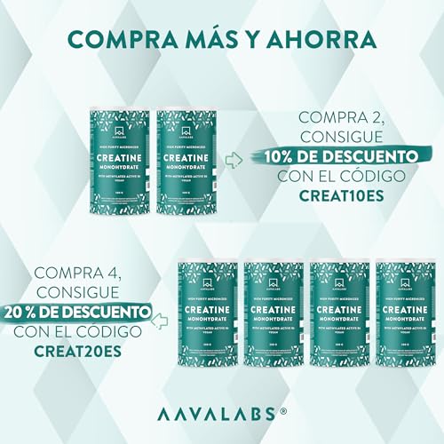 Creatina Monohidratada Micronizada en Polvo 500g -166 Porciones Creatina Vegana-Creatina Monohidrato Pre Entreno y Post Entrenamiento-Creatine Monohydrate con Vitamina B6 - Creatina en Polvo sin Sabor