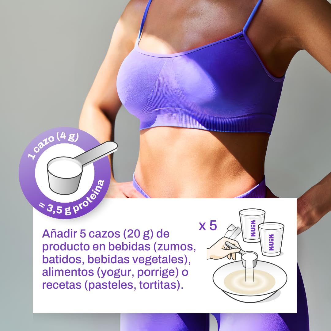 KUIK | Proteína Whey para Mujeres | Recuperación muscular y fuerza | Nutrición deportiva para mujeres | Sabor Neutro - 330 g