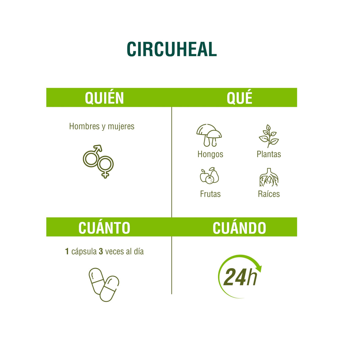 Adaptoheal Circuheal – Apoya el Sistema Circulatorio y la Salud Cardiovascular con Ginkgo Biloba, Rhodiola Rosea, Astragalus, Reishi – Vegano, Sin Gluten ni Lácteos (90 cápsulas)