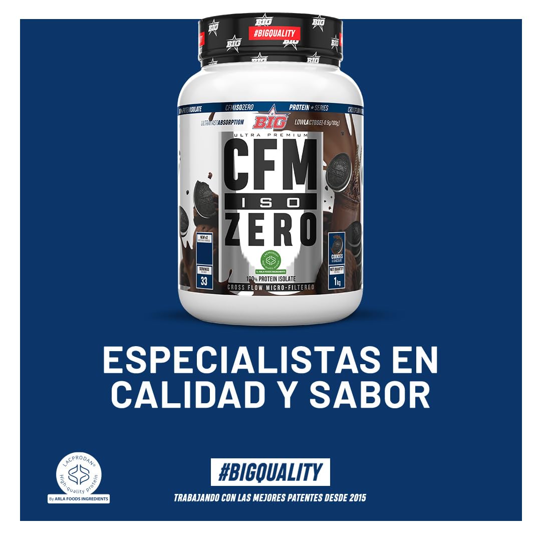 BIG - Proteina Isolada - Proteinas Whey para Masa Muscular - Whey Protein Isolate - Proteína en Polvo Materia Prima Premium Sin Grumos, Baja en Lactosa, Sin Azúcares Añadidos (2Kg, Natillas)