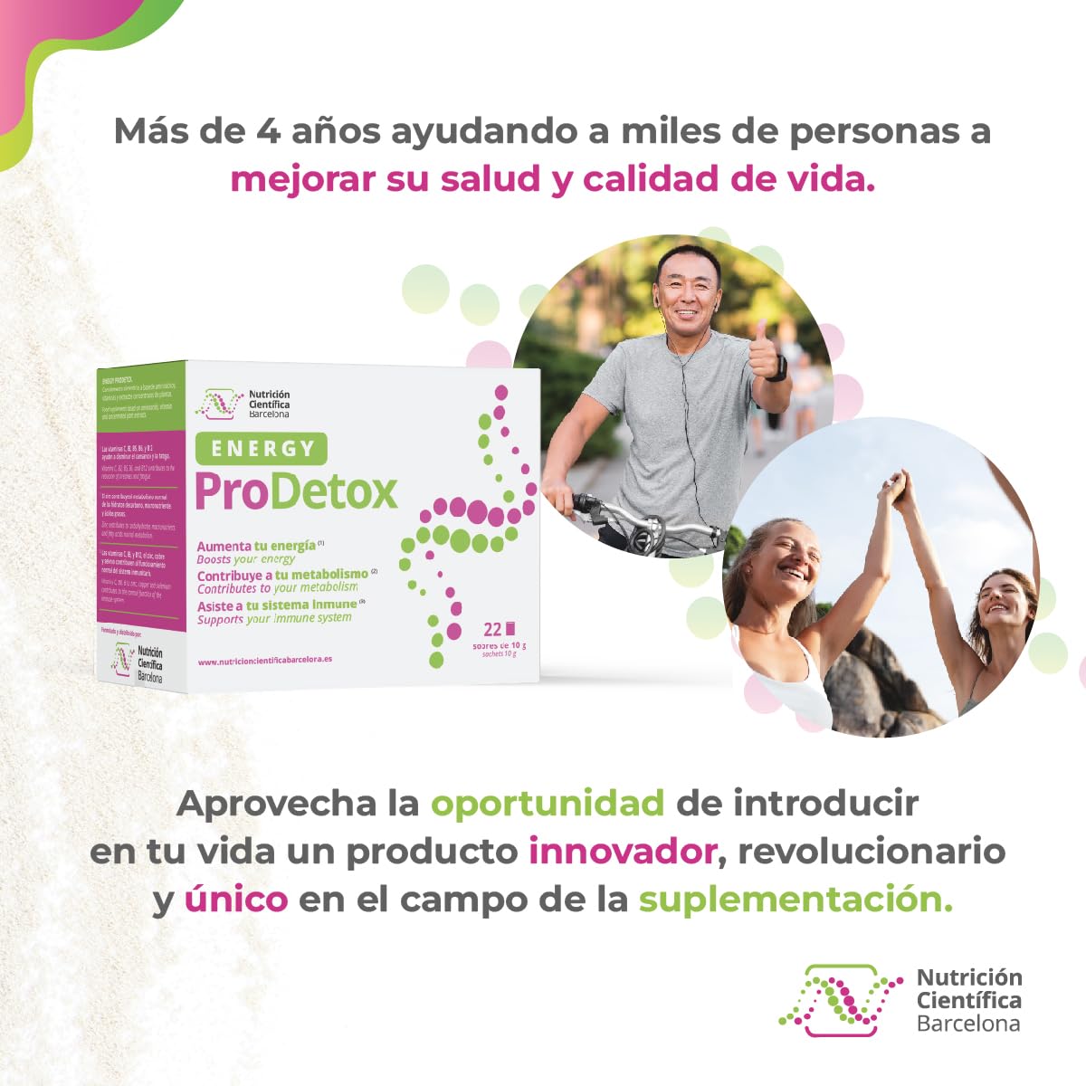 ENERGYPRODETOX - Ayuda a Cuerpo y Mente a Rendir Plenamente: Detox profundo, Energía instantánea, Antioxidante, Mejora Sistema Inmune y Microbiota, Aminoácidos + Vitaminas + Plantas - 22 sobres x 10g