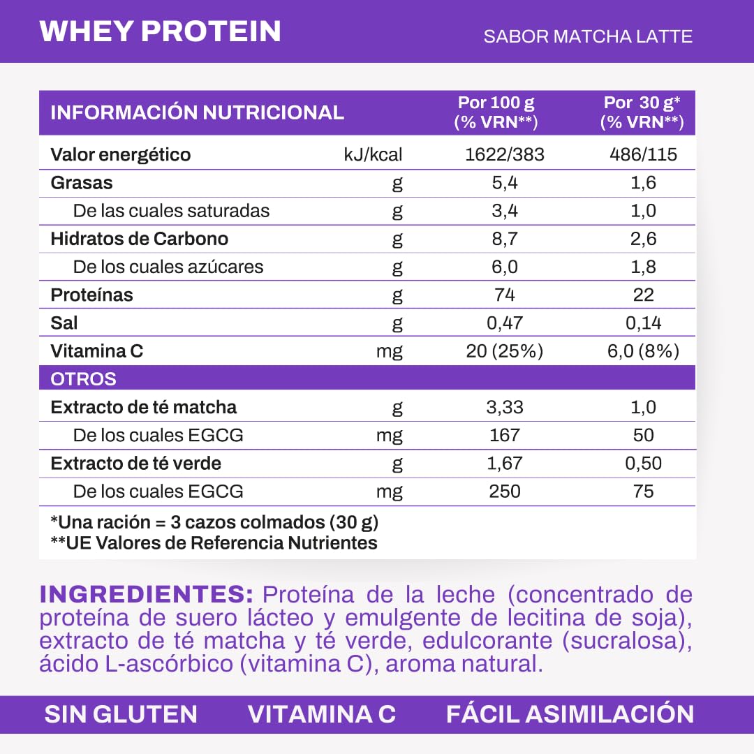 KUIK | Proteína Whey para mujeres | Antioxidantes y Antiinflamatorios naturales | Nutrición deportiva para mujeres | Sabor Matcha Latte - 400 g