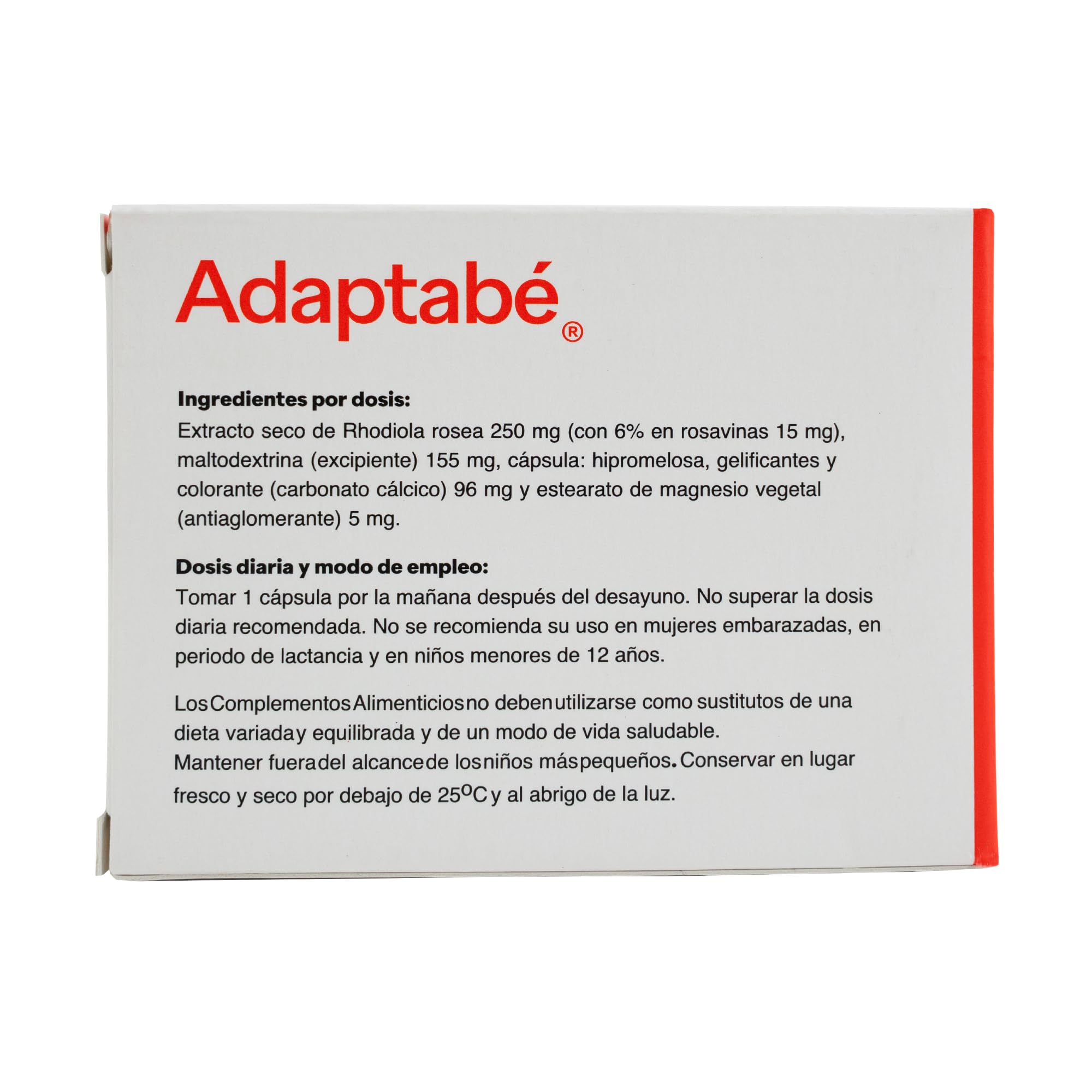 ADAPTABÉ – Complemento Alimenticio para Mejorar el Estado de Ánimo y Reducir el Estrés, Ansiedad, Cansacio Crónico y Fatiga proporcionando un equilibrio Natural para tu Mente y Cuerpo (30 Cápsulas).