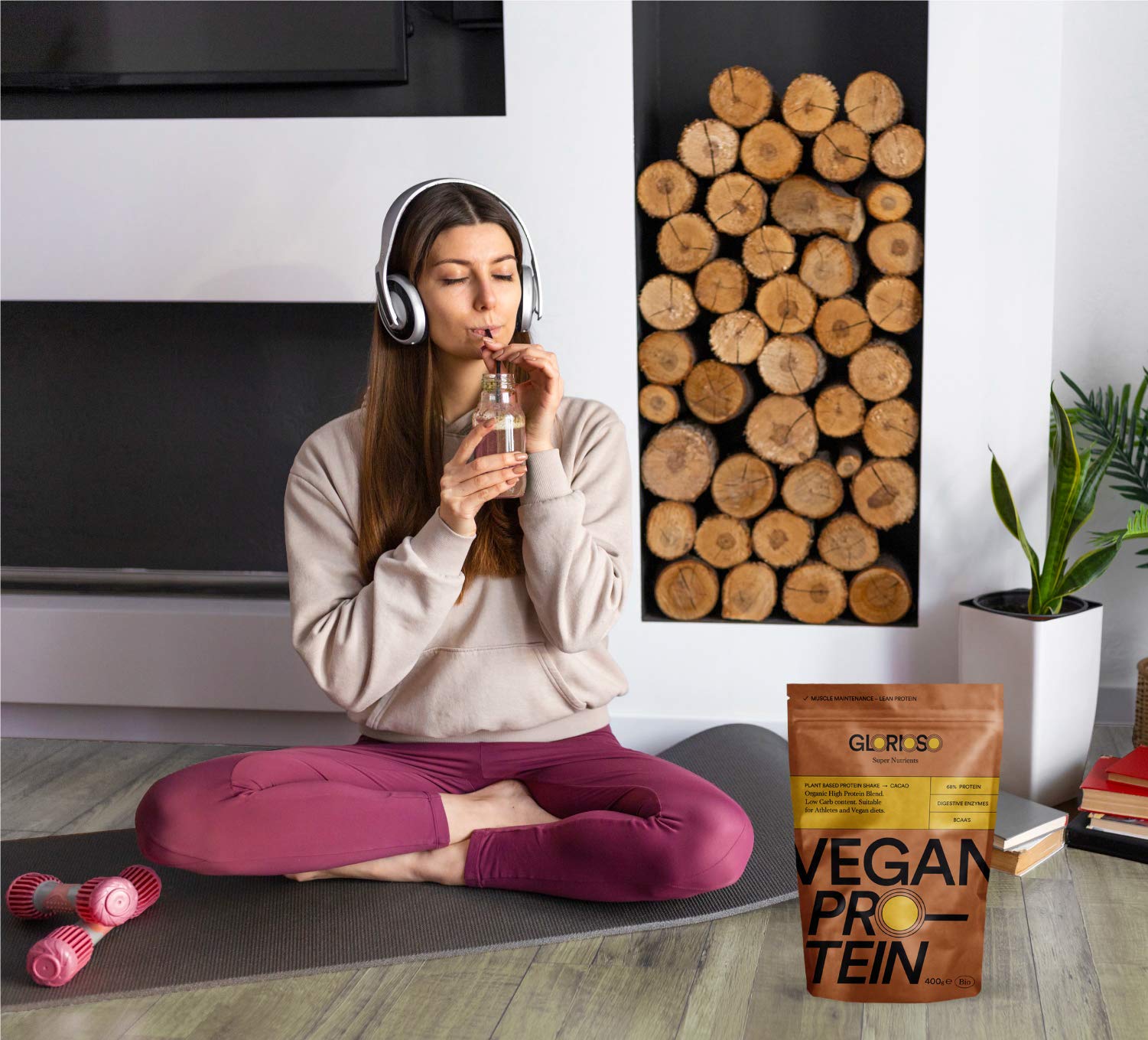 Proteína Vegana Sabor Chocolate en Polvo 100% - 400 g - Ideal para Dietas, Aumentar o Mantener Masa Muscular - Sin Lactosa ni Gluten - Glorioso Super Nutrients