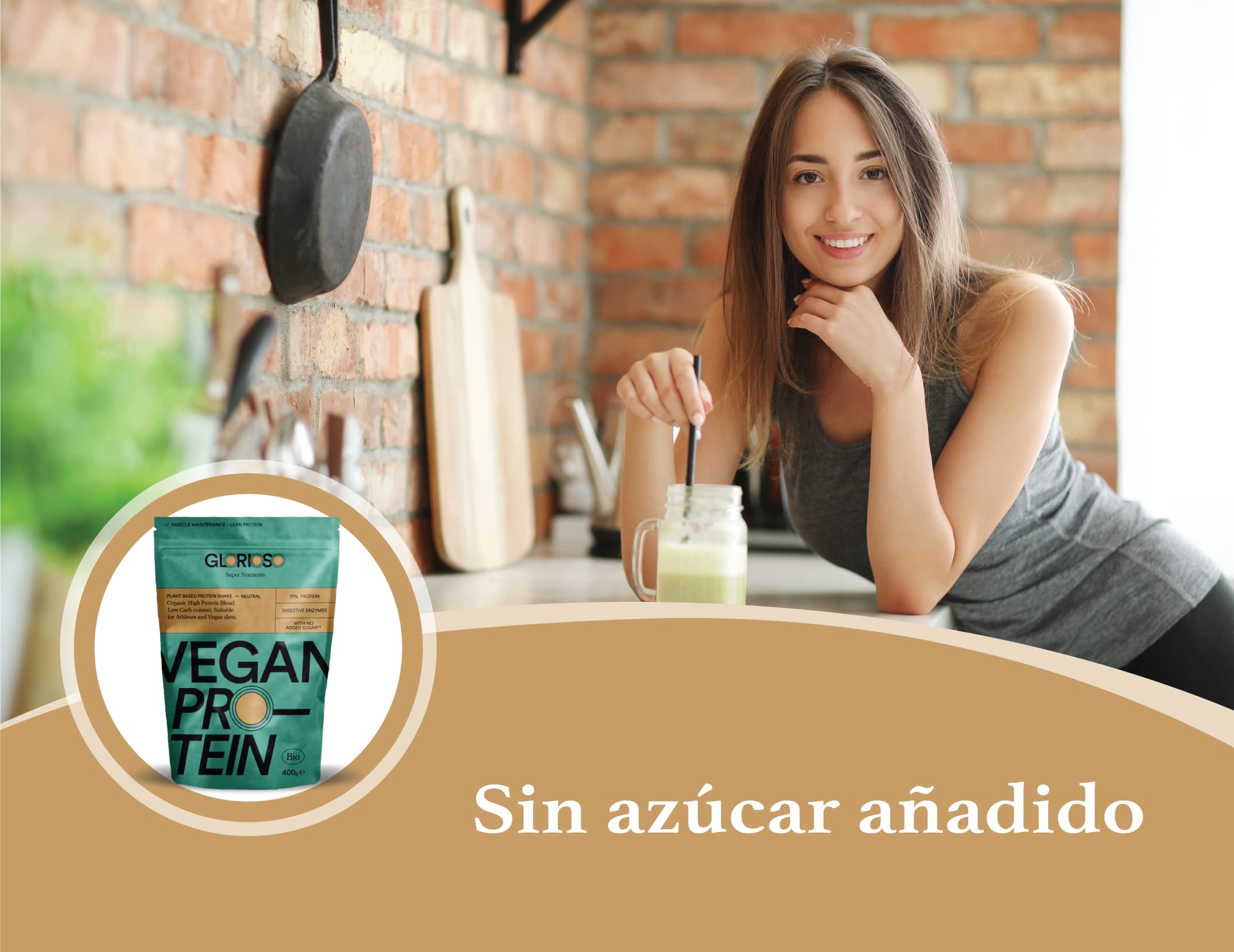 Proteína Vegana Sabor Neutro en Polvo 100% Bio - 400 g - Ideal para Dietas, Aumentar o Mantener Masa Muscular - Sin Lactosa ni Gluten - Glorioso Super Nutrients