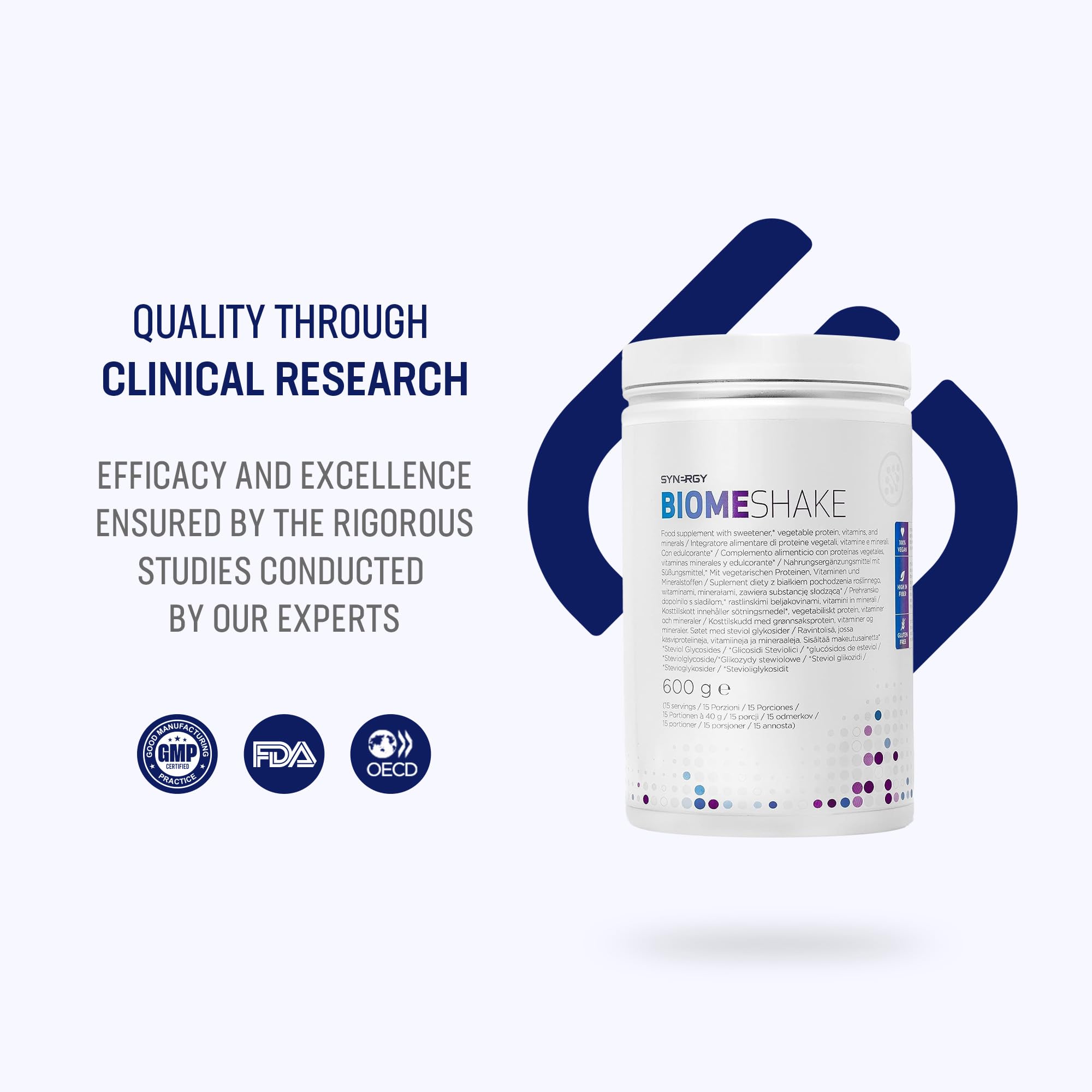 Synergy Worldwide Biome Shake 600 g | Suplemento 22g de proteína en polvo | Alto en nutrientes, vitaminas y minerales | Favorece salud digestiva y microbioma | Vainilla | Vegano | 15 porciones