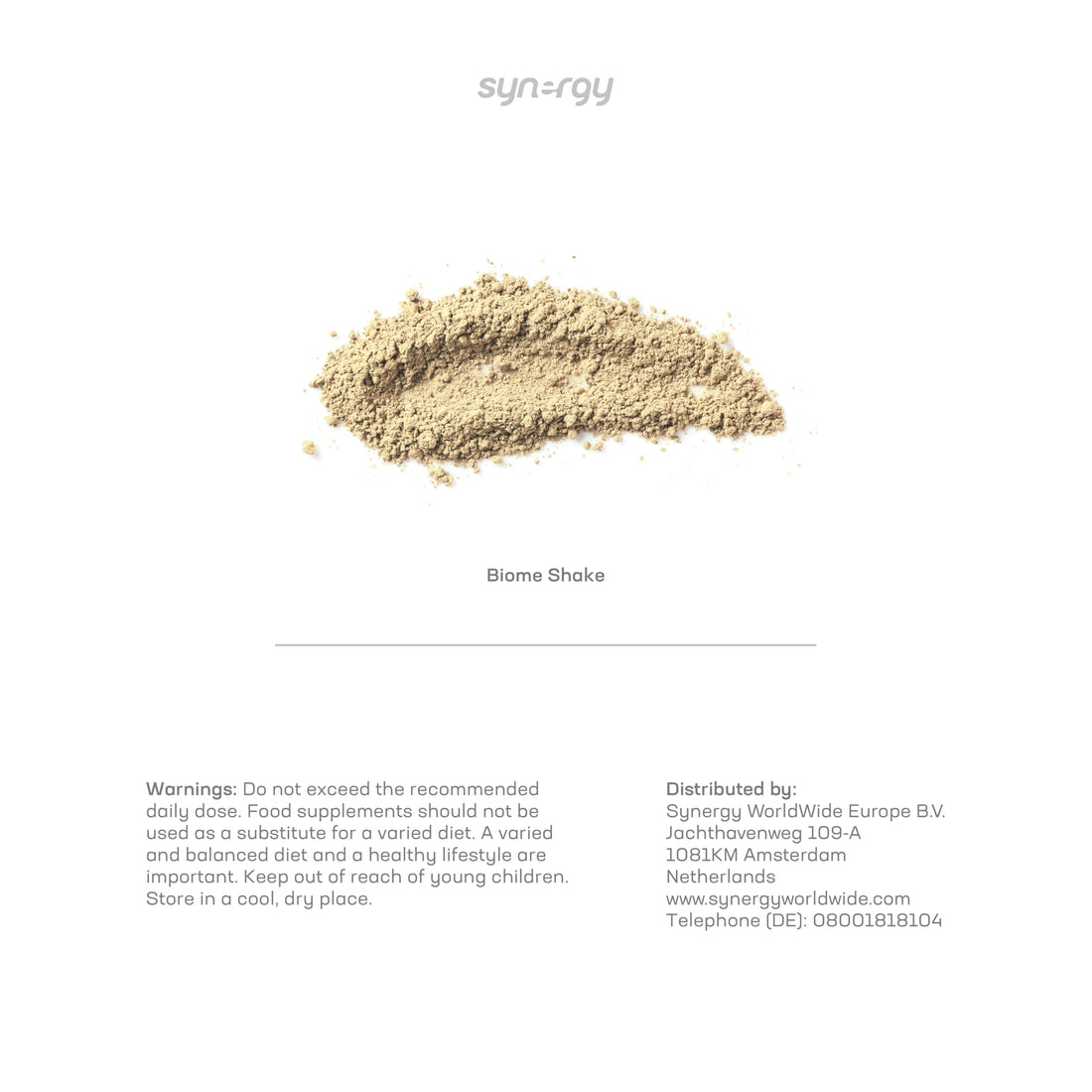 Synergy Worldwide Biome Shake 600 g | Suplemento 22g de proteína en polvo | Alto en nutrientes, vitaminas y minerales | Favorece salud digestiva y microbioma | Vainilla | Vegano | 15 porciones
