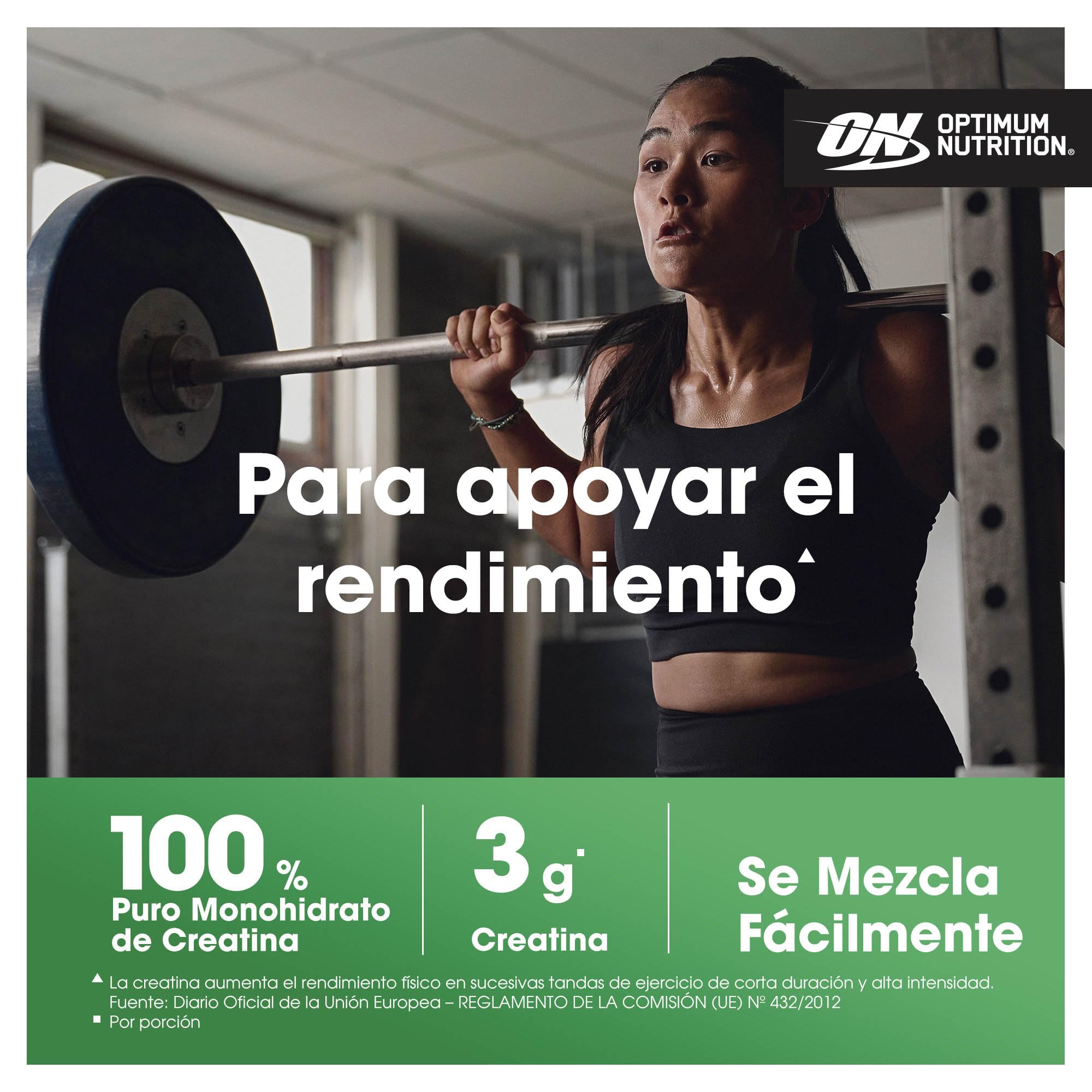 OPTIMUM NUTRITION Creatina en Polvo Micronizada, Polvo de Monohidrato de Creatina 100 % Puro para Rendimiento y Potencia Muscular, Batido de Proteínas sin Sabor, 186 Porciones, 634 g