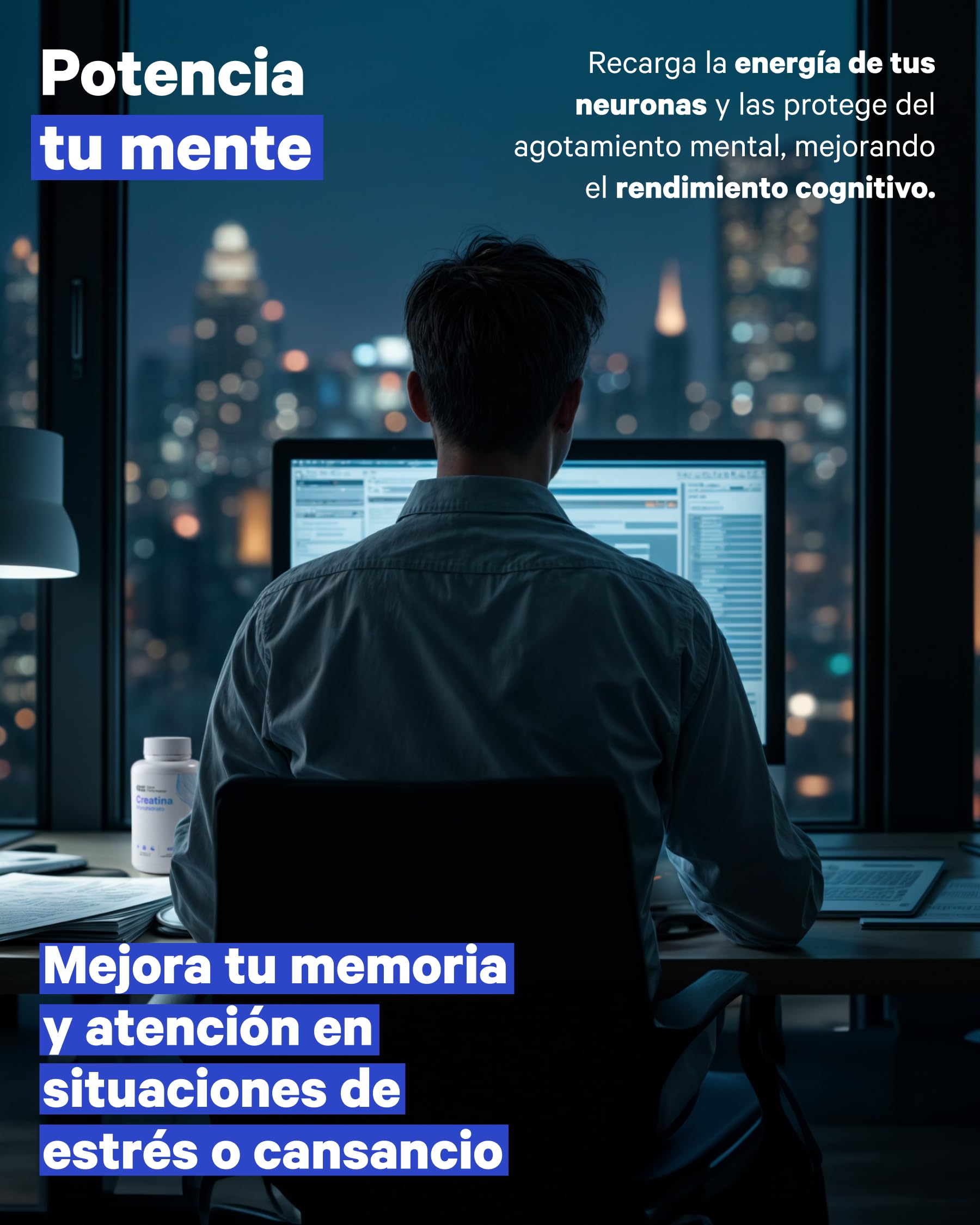 Creatina Monohidratada 3000 mg – 400 comp | Mejora Fuerza, Masa Muscular, Resistencia, Recuperación, Energía y Agilidad Mental | Vegano, Sin Gluten, No OGM | Para Hombre y Mujer
