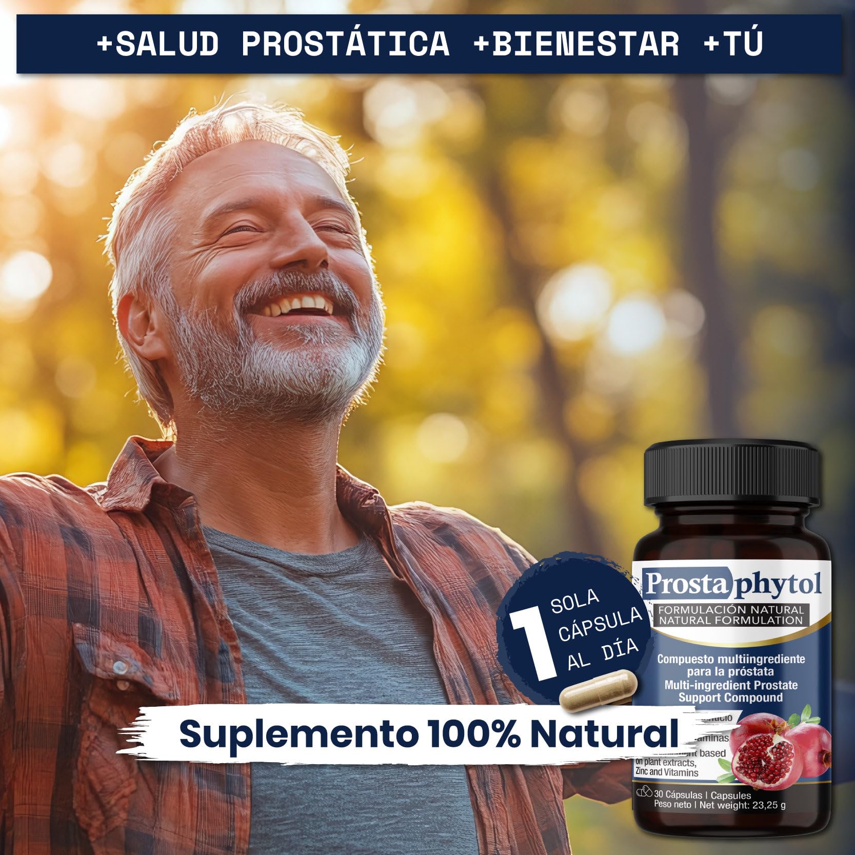 Prostaphytol | Complejo para la Prostata con Saw Palmetto, Zinc y Vitaminas | Ayuda a Regular Urgencias Urinarias | Favorece la Salud Masculina | Favorece Regulación, Potencia y Vigor | 30 Cápsulas