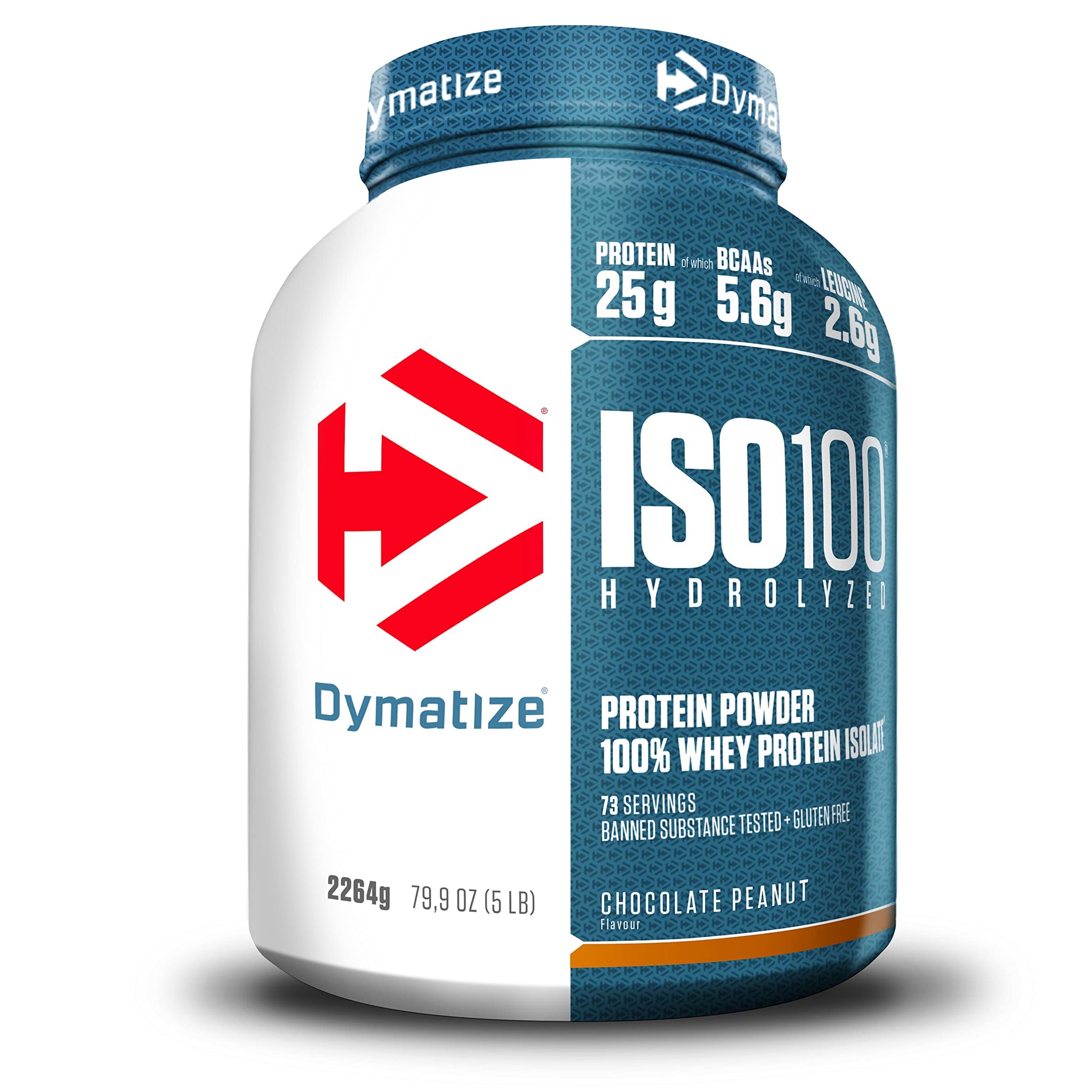 Dymatize ISO 100 Hydrolyzed Chocolate Peanut 2264g - Hidrolizado de Proteína de Suero Whey + Aislado en Polvo