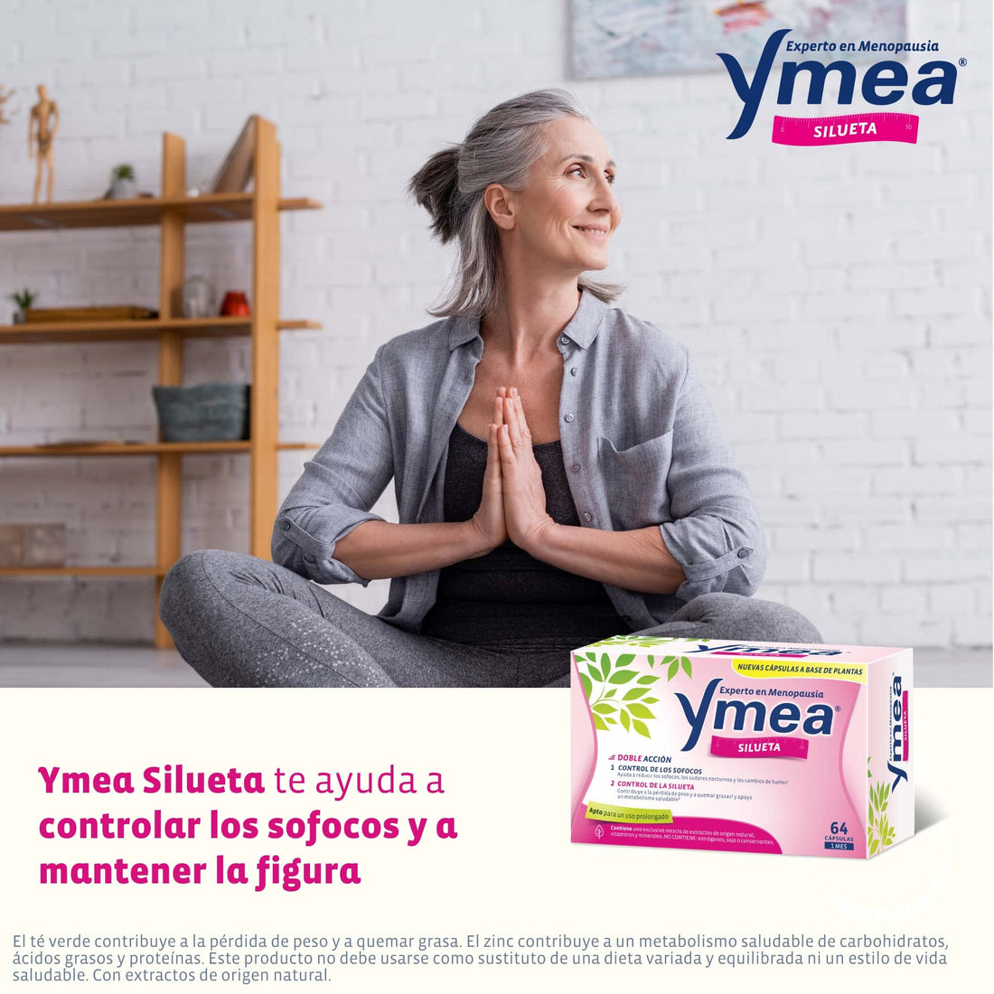Ymea Menopausia Silueta, Control de Sofocos y Figura, Tratamiento 1 Mes - 64 Cápsulas
