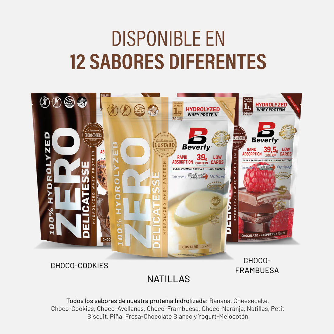 Beverly Zero Delicatesse | Proteína Hidrolizada excelente digestión y sabor | 85% Proteína | 1 Kg | Sabor Chocolate Avellana | Masa Muscular y Recuperación | Mezclador Gratis
